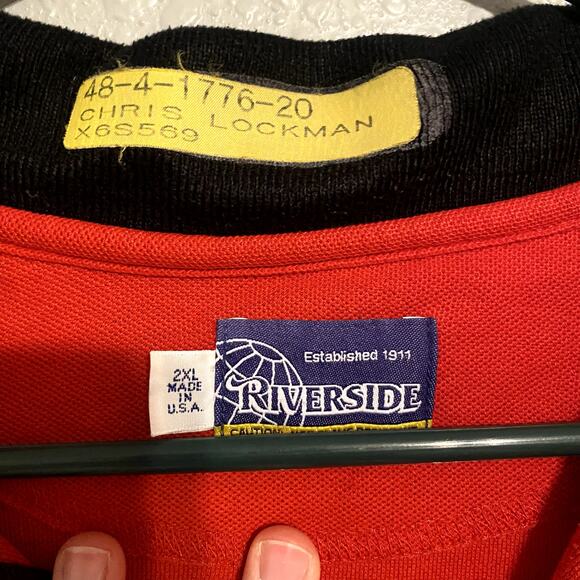 2XL Coca Cola Red Polo Shirt Black Collar Large Logo Classic Soda Brand Top - Picture 4 of 9